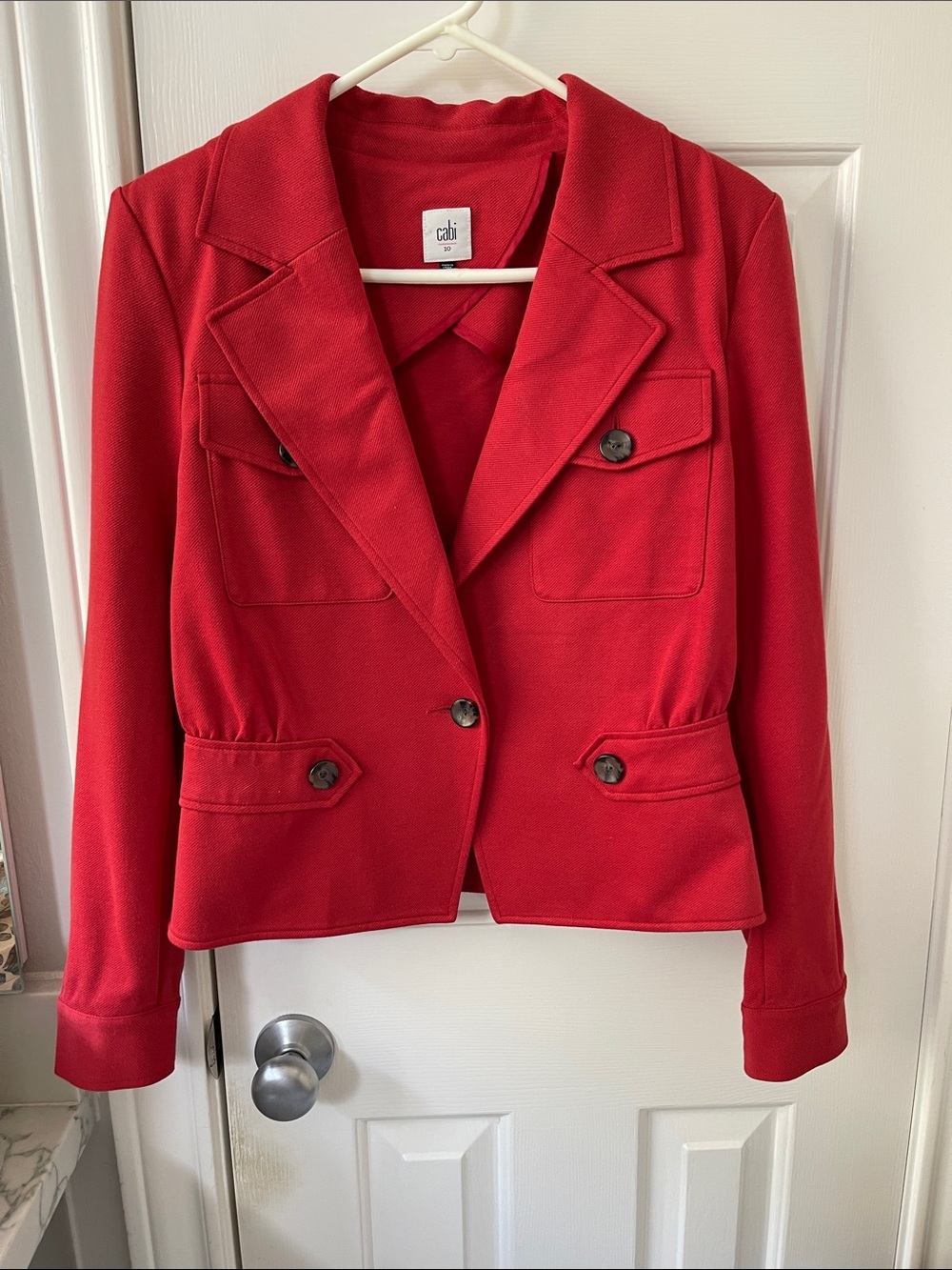 CAbi Red Tailored Pocket Blazer